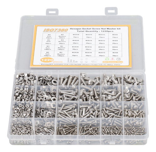 Hardware Fasteners, 120 Piezas, Enchufe Hexagonal De Acero I
