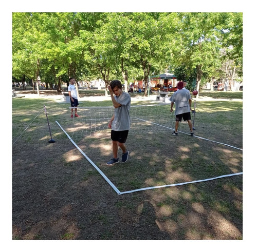 Imagen 5 de 9 de Set De Futbol Tenis - Red 3,5 Parantes Soga Estacas Cancha