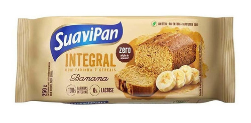 Bolo Integral Banana Sem Açúcar Sem Lactose Suavipan 250g