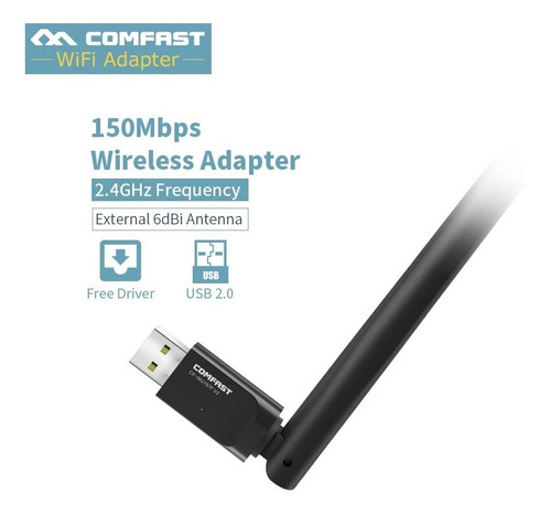 Adaptador Wifi Usb Antena Inalambrica Largo Alcance Wireless