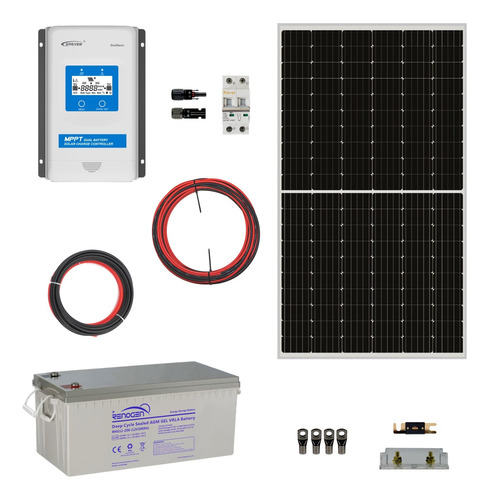 Kit Energia Solar Campo Motorhome 12v 1,6kwh X Día Mppt 30a