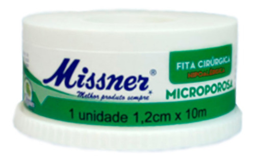 Fita cirúrgica microporosa branca Missner 1,2cm por 10m - 1 unidad