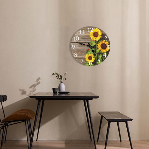Nuevo Reloj De Pared Con Diseño De Girasol Rústico, Retro,