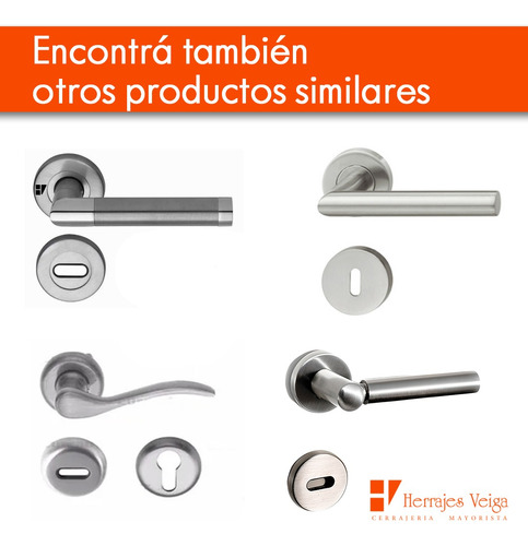 Manija Picaporte Media Curva Doble Acero Inox Toshi Pack 7 Acerado