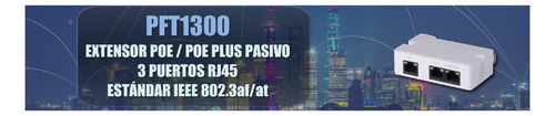 Dahua Pft1300 Extensor Poe Y Poe Plus Pasivo 2 Puertos