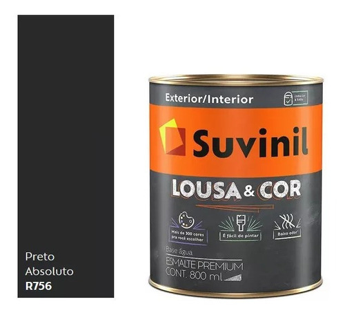 Tinta Lousa & Cor Quadro Negro Suvinil Preto Acetinado 800ml