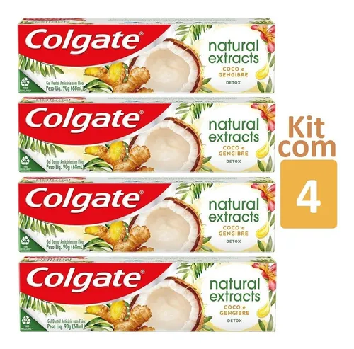 comprar Kit Com 4 Cremes Dentais Colgate Coco E Gengibre Detox 90g