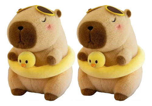 2 Peluches De Capibara 22cm Kawaii Regalo Para Niños