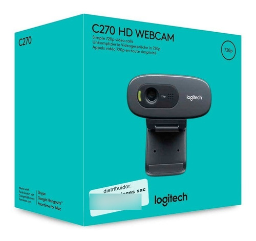 Cámara Web Logitech C270 3mp 1280 X 720 Pixeles Usb - Negro