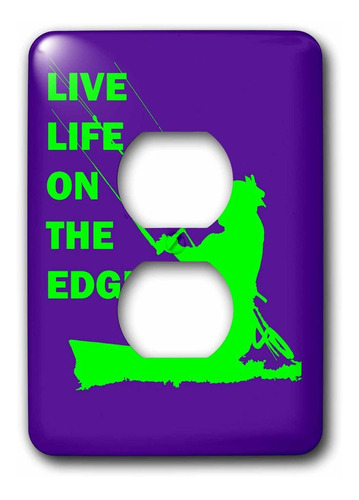 Live Life On The Edge Lime Kitesurfer Inclinando Tabla