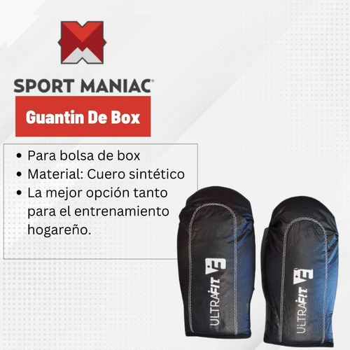 Imagen 3 de 7 de Kit Boxeo Sport Maniac Guantin + Bolsa 90cm + Soporte