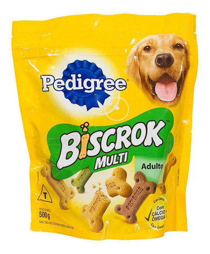 Biscoito Pedigree Biscrok Cães Adultos Multi 500g