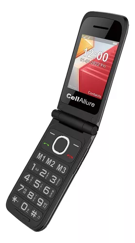 Cellallure  Teléfono Móvil Flip Para Adultos Mayores Bienestar, Con Botón  Sos, Resistente, Simple, Volumen Alto Y Teclas Grandes. Color Negro