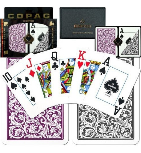 Naipes Del Indice Jumbo De Purplegray De Copag 1546 Poker