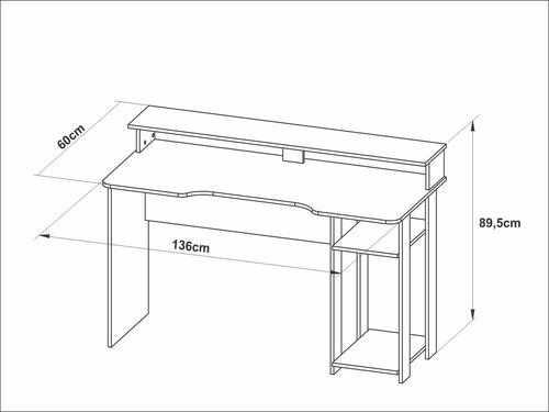 Imagen 3 de 3 de Mueble Escritorio/mesa Gamer Negro/azul Me4153.0003