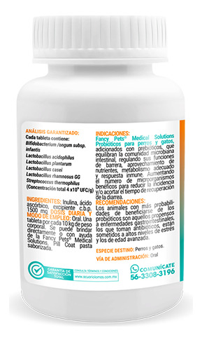 Probiótico Para Perro Probiotico En Tableta Masticable 60 Pz