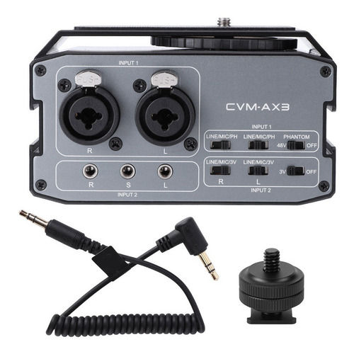 Comica Cvm-ax3 Adaptador Mezclador De Audio Dual Xlr/3,5 Mm/