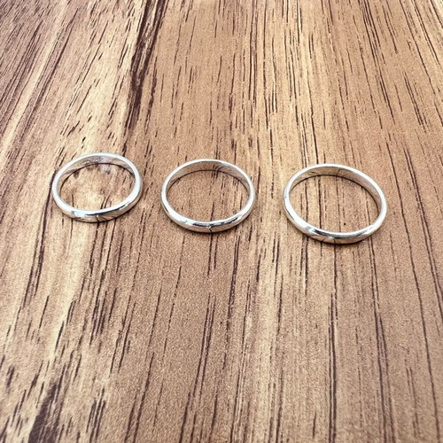 Imagen 2 de 9 de Anillo Medio Dedo Paquete 3 Argolla Lisa Plata .925 Agálea