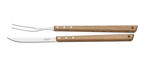 Kit Asado Tramontina Tabla Madera 46x23 Cm + Cubiertos Pampa