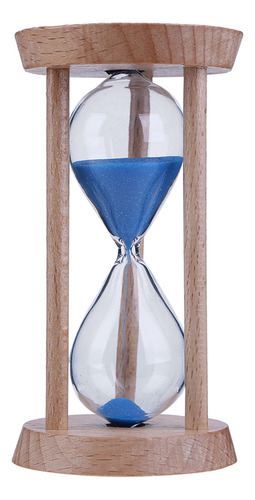 Reloj Azul De Cristal Arenoso De Madera De 3 Minutos, 10 Uni