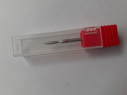 Imagen 2 de 7 de Fresa Flama Diamantada Roja Para Manicura Rusa 0.23