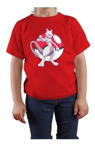 Polera  Mewtwo Pokemon Go / Niño Y Niña Algodón 