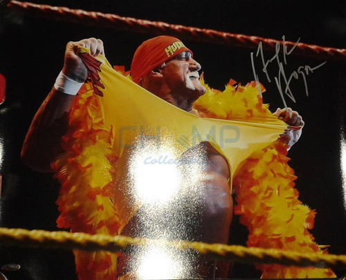 Poster Firmado Hulk Hogan Wwe Hulkamania Wwf Wcw Autografo