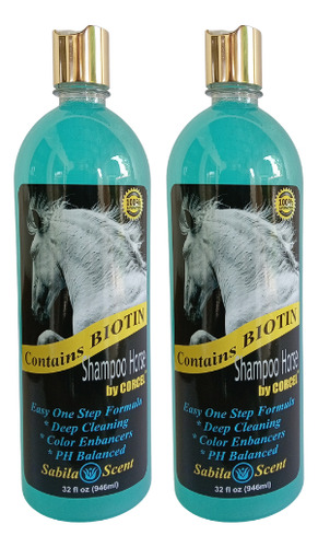 Shampoo Para Caballo Con Biotina Uso Humano 2 Pack