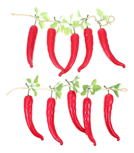 2 Cuerdas Con Forma De Pimiento Para Colgar, Con Forma De Pi