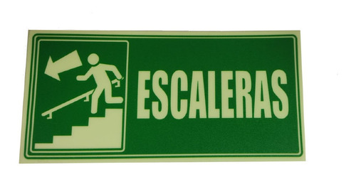 Señalizacion Fotoluminiscente 25x12 Escalera Bajando Izquier