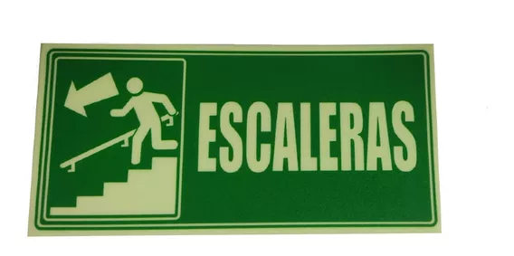  Señalizacion Fotoluminiscente 25x12 Escalera Bajando Izquier