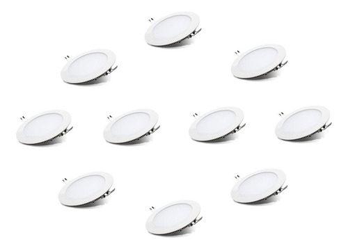 Imagen 1 de 5 de Panel Spot Embutir Led Circular 18w Plafón Frio Pack X 10