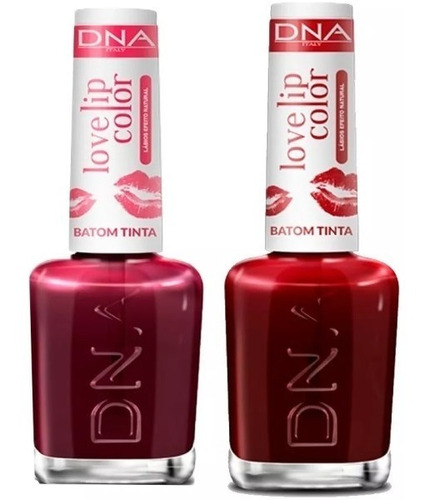 Kit 2 Batons Tinta Lip Color Dna Love Red E Love Cherry