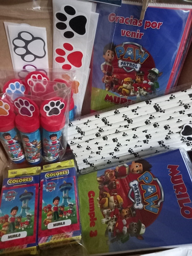 Bolsita Personalizada Paw Patrol +burbujero Librito Lápices