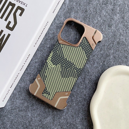 Funda De Camuflaje Metálico Sin Bordes For iPhone 16 Pro Max