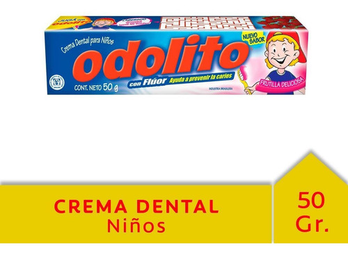 Odolito Crema Dental Para Niños 50 Gr Frutilla Con Fluor
