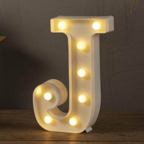 Letras Y Números 3d Luces Foco Lampara Decorativa Abecedario Color J