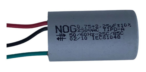 Pcitor Pr Ventildor 3 Fios 0,75+2,25uf 250vc +-10