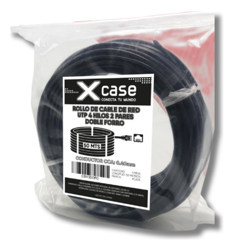 Cable Utp 50mts Cat5e Xcase 4 Hilos 2 Pares Uso Exterior