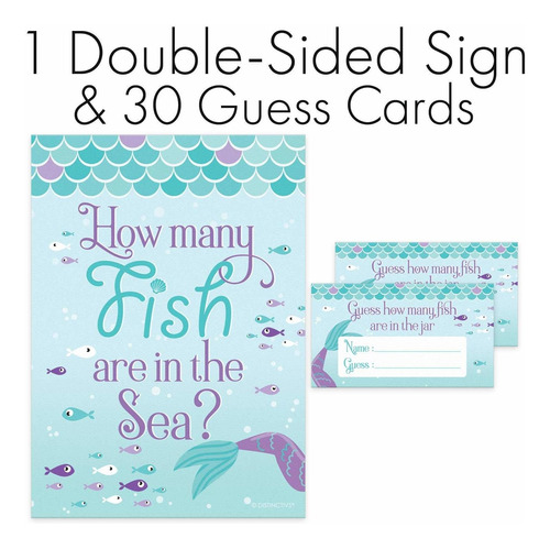 Guess How Many Fish In The Sea Mermaid Party Game Signo