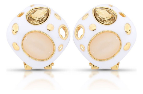 Conjunto Banhado A Ouro: Brinco + Anel Com Zircônias