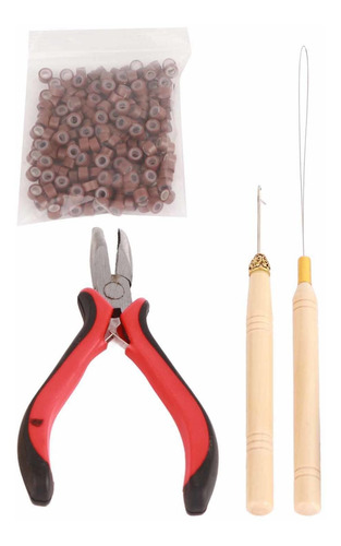 Agujas Para Extensiones De Cabello, 4 Unidades, Alicates Par