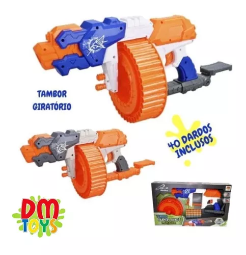 Lançador Metralhadora Automática Estilo Nerf Com 40 Dardos 