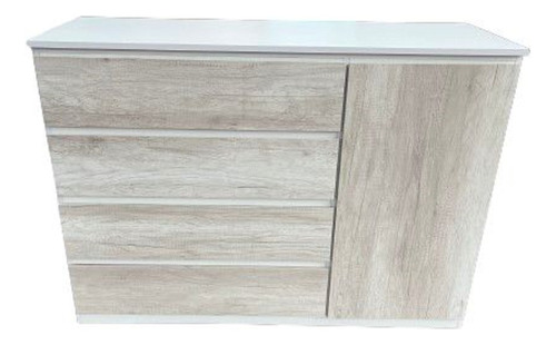 Comoda Cajonera- 4  Cajones- 1 Puerta 120 X 85-44 - Melamina