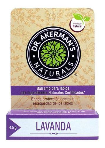 Bálsamo Para Labios Lavanda Dr Akerman´s Naturals 4.5 G