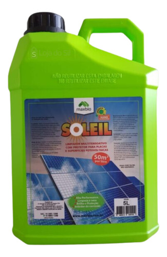 Produto Lavar Placa Solar Fotovoltaica 5 litros Concentrado