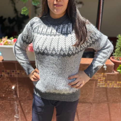 Sueter Pulover De Lana De Alpaca Clásico Hojitas