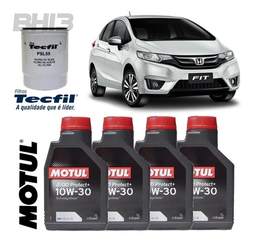 Kit Troca De Óleo Fit 1.5 Honda Motul 2100 10w30 Psl55