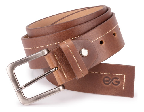 Cinto Casual Masculino Fivela Metal Couro Legítimo Fóssil Cor Marrom Tamanho G (serve calça 46-48)