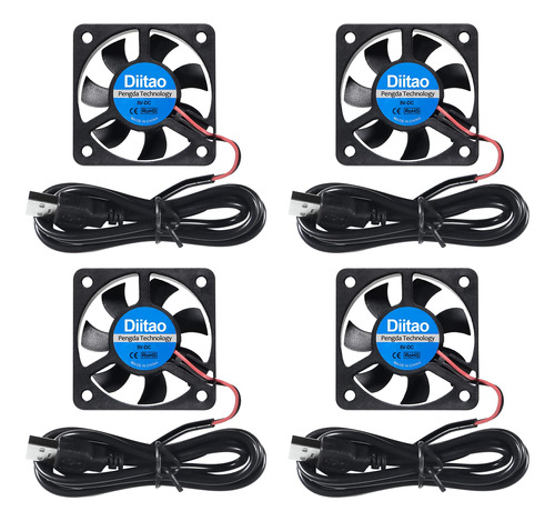 Diitao 4 Ventiladores De Refrigeracion Usb 5010, Ventilador